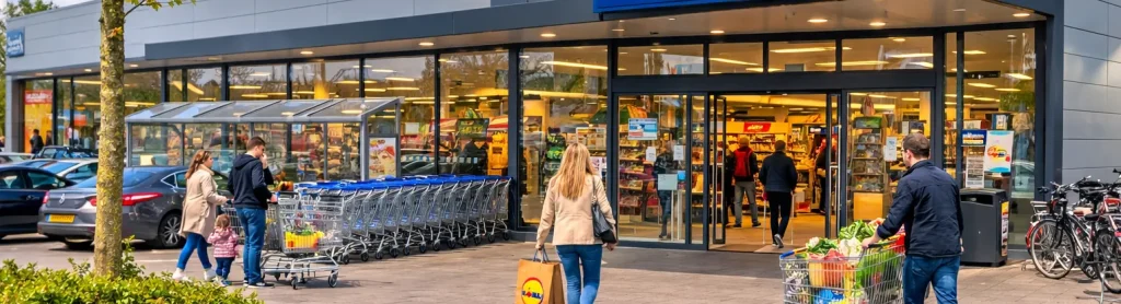 Lidl winkel in Woerden met parkeerplaats